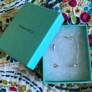 Tiffany&Co Elsa Peretti Pearl Open Heart Bracelet